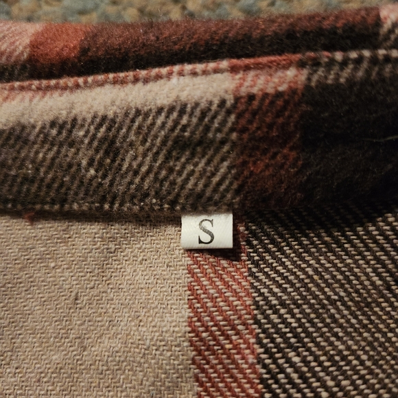 Women's Plaid Shirt Jacket in Orange and Brown - Picture 3 of 3